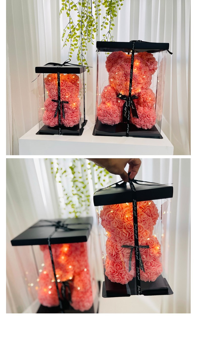 Reobeulripam Rose Beeo + Jeonyong Case + LED Jeongu + Reteoring Sheet Ji Set Joleop S, S Size , Abori , 1 Pack (러블리팜 로즈베어 + 전용케이스 + LED전구 + 레터링 시트지 세트 졸업 S, S사이즈, 아이보리, 1개)