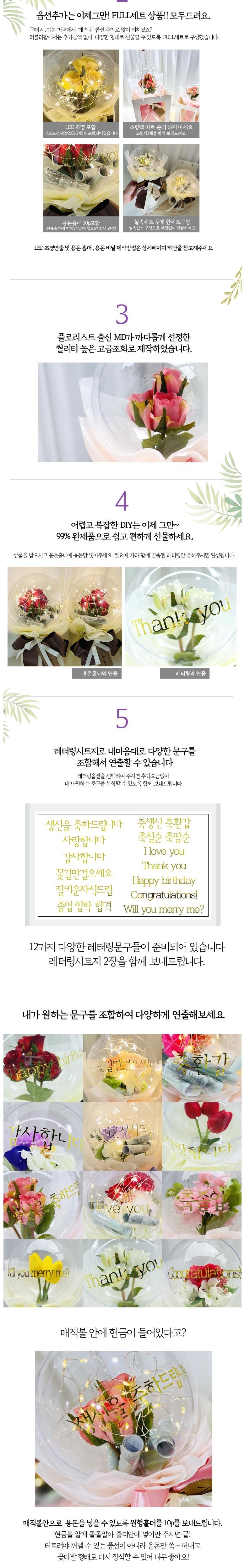 Reobeulripam Johwa Magic Ppeutti Peulrawo Beolrun Kkotdabal ver & Tik Rose 2 p, Abori (러블리팜 조화 매직 쁘띠 플라워 벌룬 꽃다발 ver 앤틱장미 2p, 아이보리)