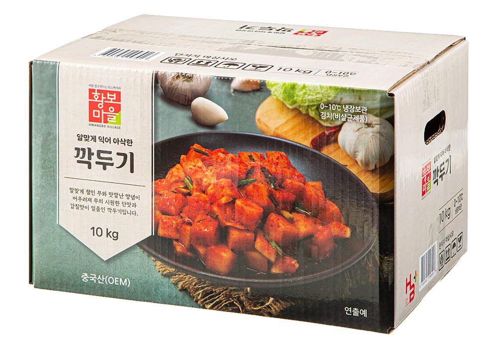 Hwangboma Kkakdugi , 10 kg, 1 Pack (황보마을 깍두기, 10kg, 1개)