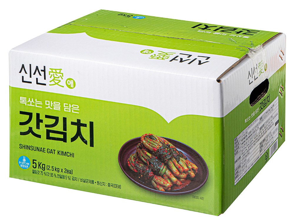 Inu Fresh Ae Gat Kimchi , 5 kg, 1 Box (인우 신선애 갓 김치, 5kg, 1박스)