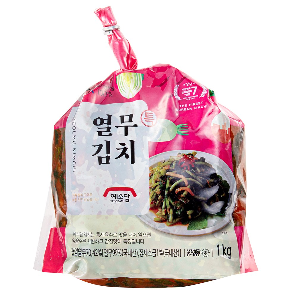 Yesodam Teukyeolmu Kimchi , 1 kg, 1 Pack (예소담 특열무김치, 1kg, 1개)