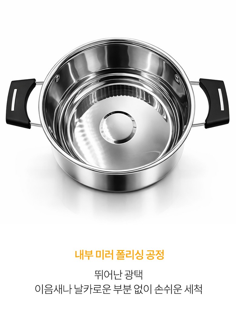 ROYAI ONE Indeoksyeon Gyeomyong 304 Stainless Yangsu Naembi , 1 Pack , Eunsaek , 22 cm (ROYAI ONE 인덕션 겸용 304 스텐 양수 냄비, 1개, 은색, 22cm)