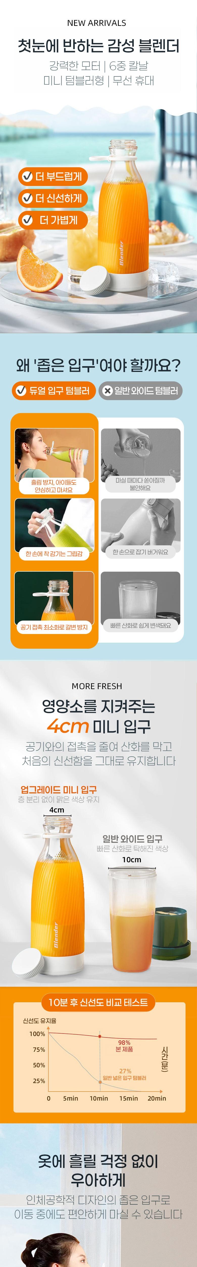 ZY 휴대용 믹서기 충전 모습