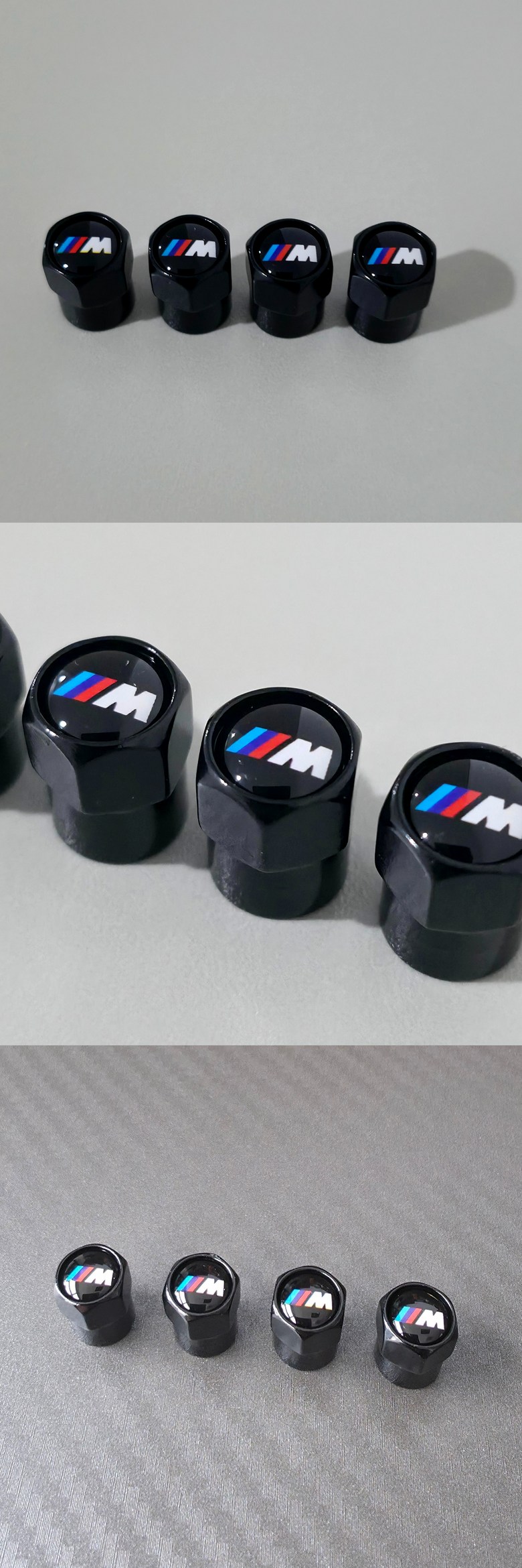 BMW M Taeo Eokaep Ma Pack Baelbeukaep 4 P Black , Geomjeong , 4 Pack (BMW M 타이어 에어캡 마개 밸브캡 4P 블랙, 검정, 4개)