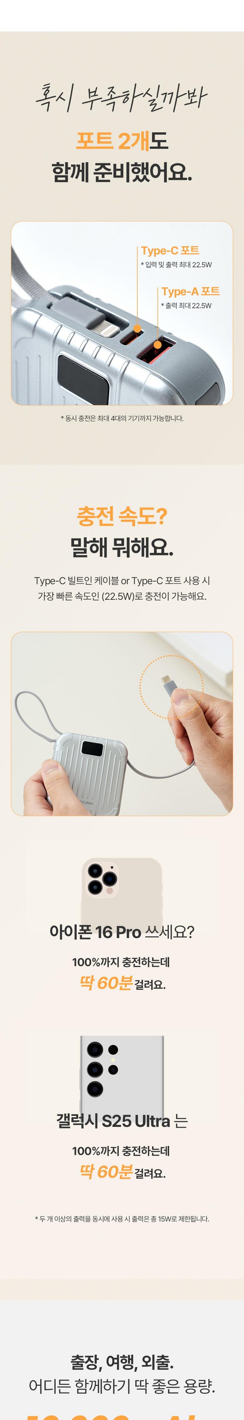 Ojiren Gosok Charging Chogyeongryang Bojo Pear Teori 10000 mAh, Silver (오지렌 고속충전 초경량 보조배터리 10000mAh, 실버)