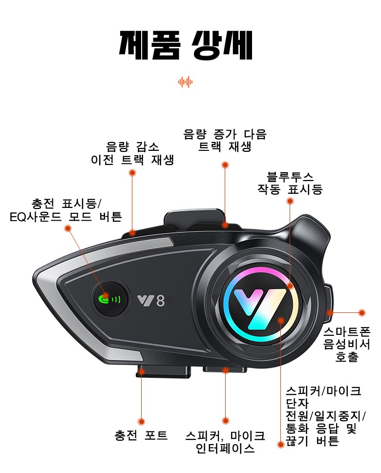 MOCOERL Y 8 Otoba Bakeu Helmet Bluetooth 2 in 1 Makeu Nojeu Cans Seulring , Black (MOCOERL Y8 오토바이 바이크 헬멧 블루투스 2in1 마이크 노이즈캔슬링, 블랙)
