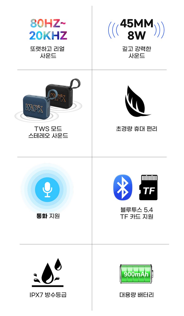 와피크 스피커 방수 기능