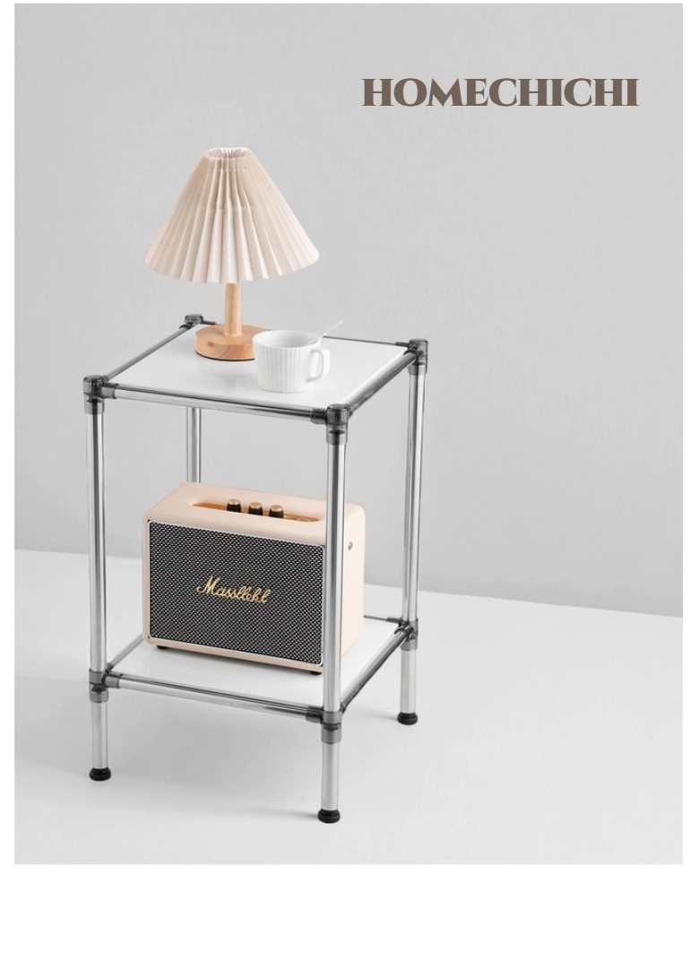 Homchichi Modyul Gu Stainless Reseu 2 Danseonban , 2 Dan , Yellow (홈치치 모듈 가구 스텐레스 2단선반, 2단, 옐로우)