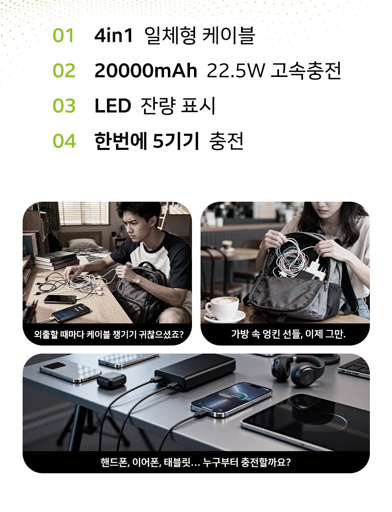 YINTO 20000 mAh Bojo Pear Teori Gosok Charging Large Size Chehyeong PD 22.5 W QC 3.0 Janryangpyosi Multi Danja , Black , N 12 (YINTO 20000mAh 보조배터리 고속충전 대용량 일체형 PD 22.5W QC3.0 잔량표시 멀티단자, 블랙, N12)