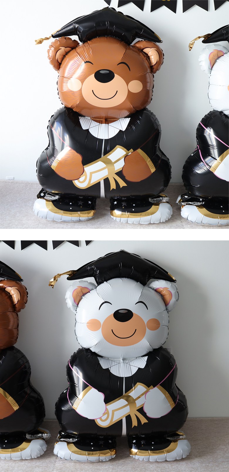 Patigutjeu Joleop Packets Tojon Kids Jip Yuchiwon Pungseon Sheets Sik Joleopsik Suryosik Patiyongpum , Sutja 3 D Gomdol Set (파티굿즈 졸업 포토존 어린이집 유치원 풍선 장식 졸업식 수료식 파티용품, 숫자3D곰돌이세트)