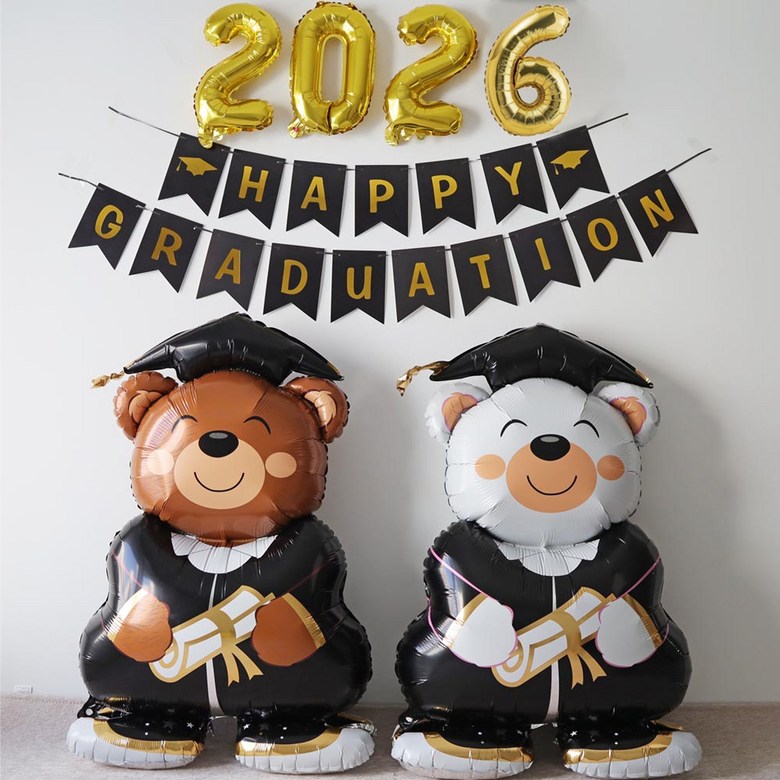 Patigutjeu Joleop Packets Tojon Kids Jip Yuchiwon Pungseon Sheets Sik Joleopsik Suryosik Patiyongpum , Sutja 3 D Gomdol Set (파티굿즈 졸업 포토존 어린이집 유치원 풍선 장식 졸업식 수료식 파티용품, 숫자3D곰돌이세트)