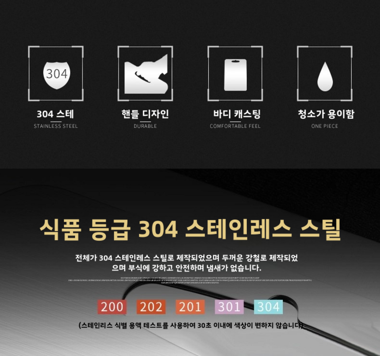 CookNest 304 Stainless Stainless Kaljip Anna Ma , Eunsaek , 1 Pack (CookNest 304 스텐 스테인레스 칼집 안나는 도마, 은색, 1개)