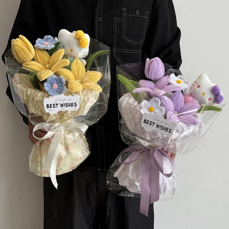 YAPOGI Joleopsik Suryosik Hakyehoe Seonmul Inhyeong Kkotdabal , 1 Pack , Pink Saek (YAPOGI 졸업식 수료식 학예회 선물 인형 꽃다발, 1개, 핑크색)