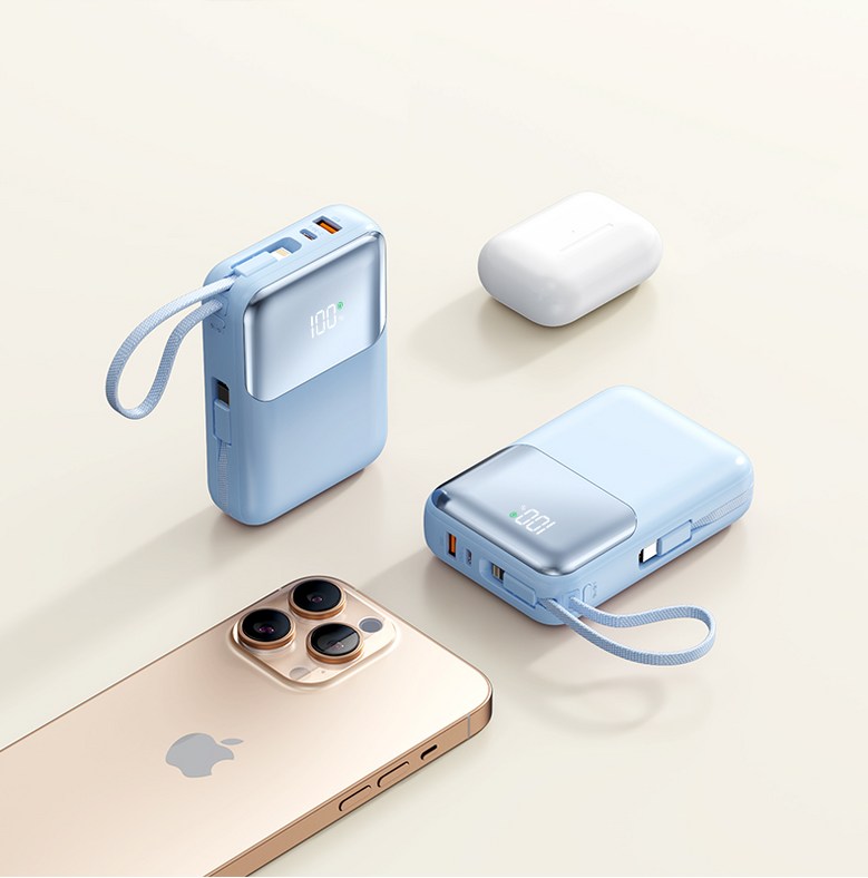 Auseuhil PD 22.5 W QC 3.0 Gosok Charging Cable Chehyeong Large Size Bojo Pear Teori 20000 mAh, Peopeul (아우스힐 PD 22.5W QC3.0 고속충전 케이블 일체형 대용량 보조배터리 20000mAh, 퍼플)