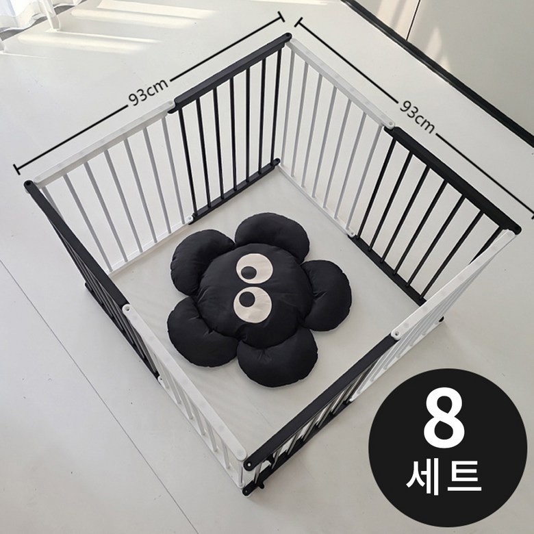 HZDMJ Paet Ultari Ban Ryo Dongmul Daehyeonggyeon Ultari Teunteun Metal Anjeonmun Nonseulrip Jadong Jamgeum Aegyeon Penseu Daehyeong Ultari Silnae (HZDMJ 팻 울타리 반려동물 대형견 울타리 튼튼한 메탈 안전문 논슬립 자동 잠금 애견 펜스 대형 울타리 실내용 반려동물펜스, 6세트, 블랙/화이트)
