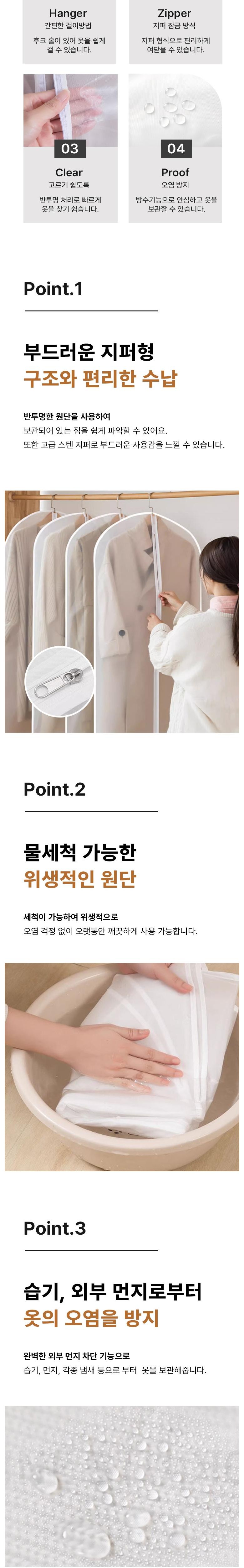 Palraribing Bantumyeong Jipeohyeong Ot Keobeo , 5 Pack , 1 Set (팔라리빙 반투명 프리미엄 지퍼형 옷 커버, 5개, 1세트)