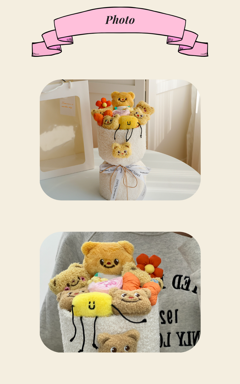 Packets Beobeulrum Inhyeong Kkotdabal Joleopsik Pack Haksik Balpyohoe Hakyehoe , 1 Pack , Dan (포에버블룸 인형 꽃다발 졸업식 입학식 발표회 학예회, 1개, 단일)