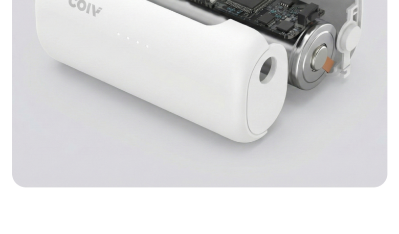 COIV 2 in 1 PD 22.5 W Kinghyeong 5000 mAh Gosok Charging Bojo Pear Teori , Opeu White , ECP 2-240486 A (COIV 2in1 PD 22.5W 도킹형 5000mAh 고속충전 보조배터리, 오프화이트, ECP2-240486A)