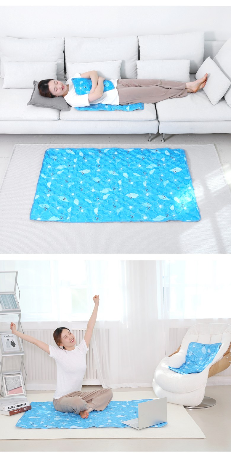 Asso Cool Sheets Teu Yeoreum Ice Chimdae Cool Sheets Teu , Ice Junghyeong ( Sheets Teu 1+ Be Pack 1) (아쏘 쿨매트 여름 아이스 침대쿨매트, 아이스 중형(매트1+베개1))