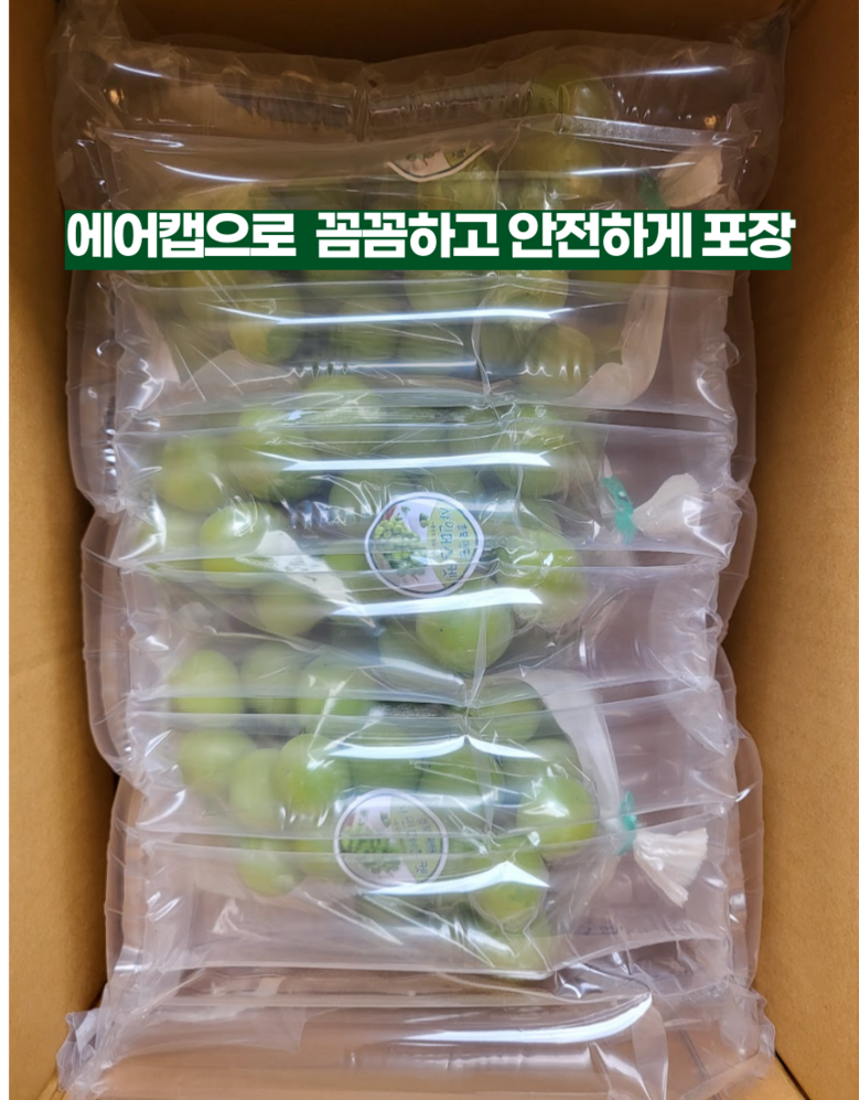 Nong Sheets Jiksong Eokaepanjeon Package High Sweetness Shine Muscat (18 Beurikseucho ), 1 Box , Jeongyong ( Sang )1 kg (2 Song ) ([농장직송 에어캡안전포장] 고당도 프리미엄 샤인머스캣 (18브릭스초과), 1박스, 가정용(상)1kg (2송이))