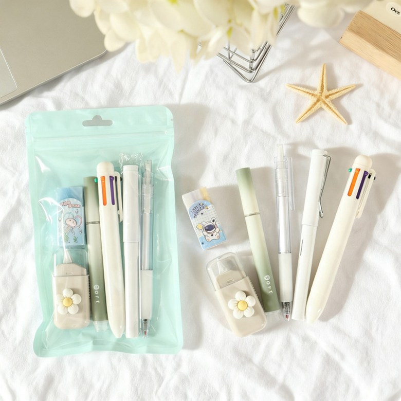 Hongeonmokyo Gwiyeoun Mungu Set Sinhakgi Joleop Danche Seonmul Hakyongpum Samuyongpum 6 Types Seonmul Set (홍언목요 귀여운 문구세트 신학기 졸업 단체 선물 학용품 사무용품 6종 선물세트)