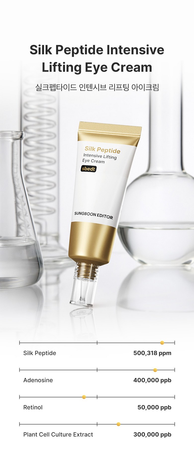 Composition Diteo Noksil Silkeu Peptadeu Intensibeu Lifting A Cream Large Size , 1 Pack , 50 ml (성분에디터 녹는실 실크 펩타이드 인텐시브 리프팅 아이크림 대용량, 1개, 50ml)