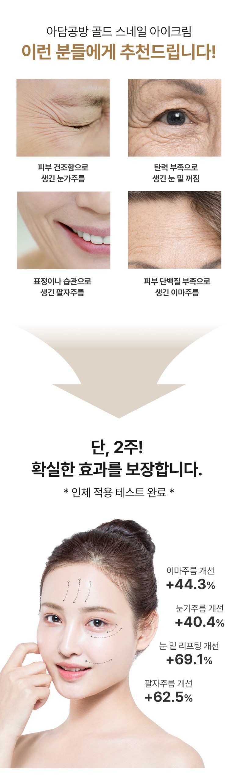 Adamgongbang Gold Snail A Cream Nun Anti-Wrinkle Jan Anti-Wrinkle Jegeo Nunmitkkeojim Lifting Ringkeul Care Abaek Cream , 3 Pack , 30 ml (아담공방 골드 달팽이 아이크림 눈가주름 잔주름 제거 눈밑꺼짐 리프팅 링클케어 아이백 크림, 3개, 30ml)