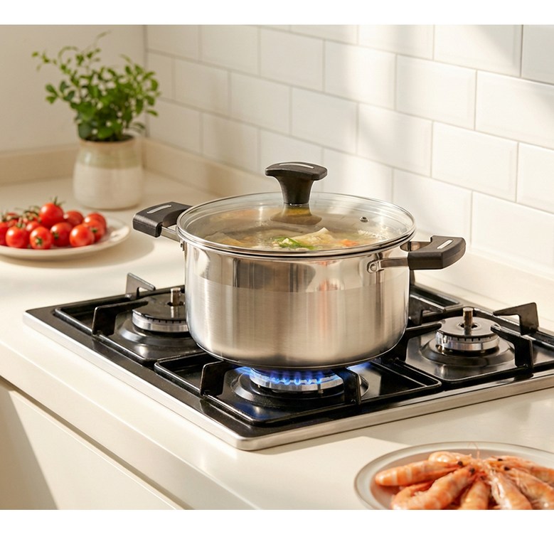 ROYAI ONE Indeoksyeon Gyeomyong 304 Stainless Yangsu Naembi , 1 Pack , Eunsaek , 22 cm (ROYAI ONE 인덕션 겸용 304 스텐 양수 냄비, 1개, 은색, 22cm)