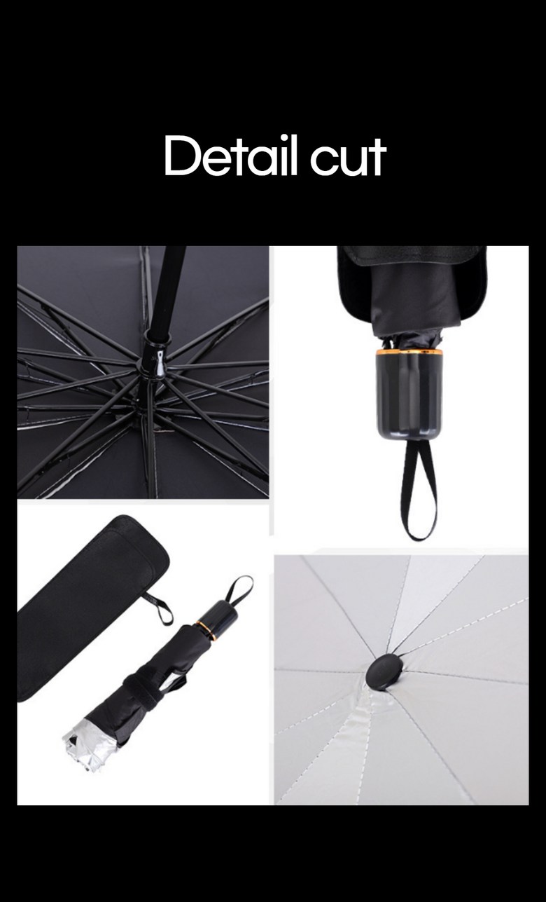 Belseu Jeoncha Types Charyangyong Haetbitri Pack Apyuri Usanhyeong Daehyeong , Black , 1 Pack (로벨스 전차종 차량용 햇빛가리개 앞유리 우산형 대형, 프리미엄 블랙, 1개)