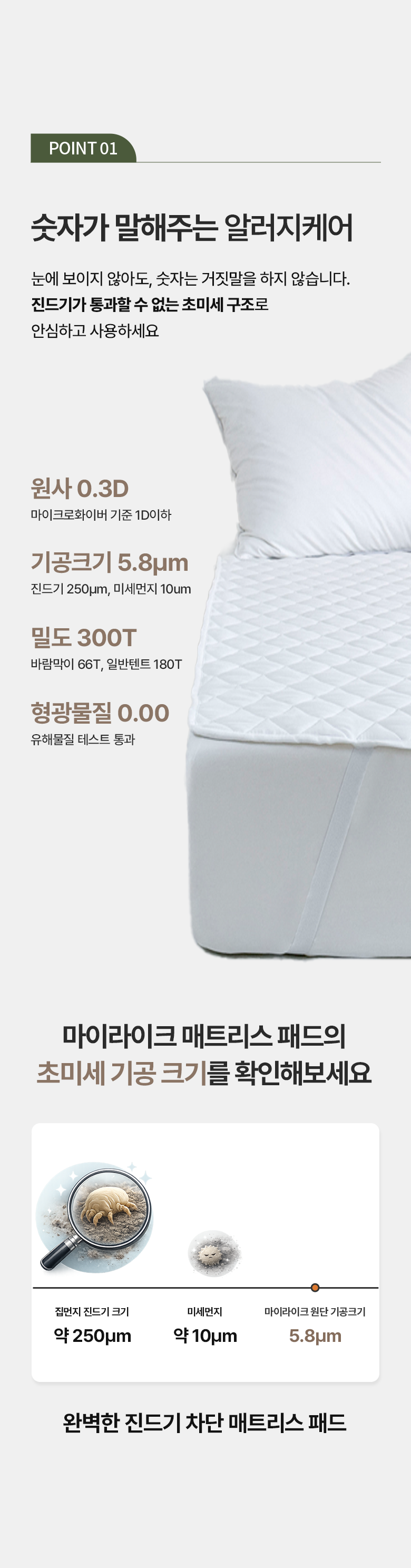 Marakeu Alreoji Care Meonjieops Nubim Chimdaepaedeu Wosing Gojeongbaendeuhyeong , White (마이라이크 알러지케어 먼지없는 누빔 침대패드 워싱 고정밴드형, 화이트)