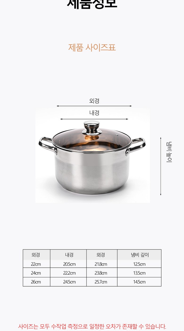 ROYAI ONE 304 Stainless Yangsu Naembi , 1 Pack , Eunsaek , 22 cm (ROYAI ONE 304 스텐 양수 냄비, 1개, 은색, 22cm)
