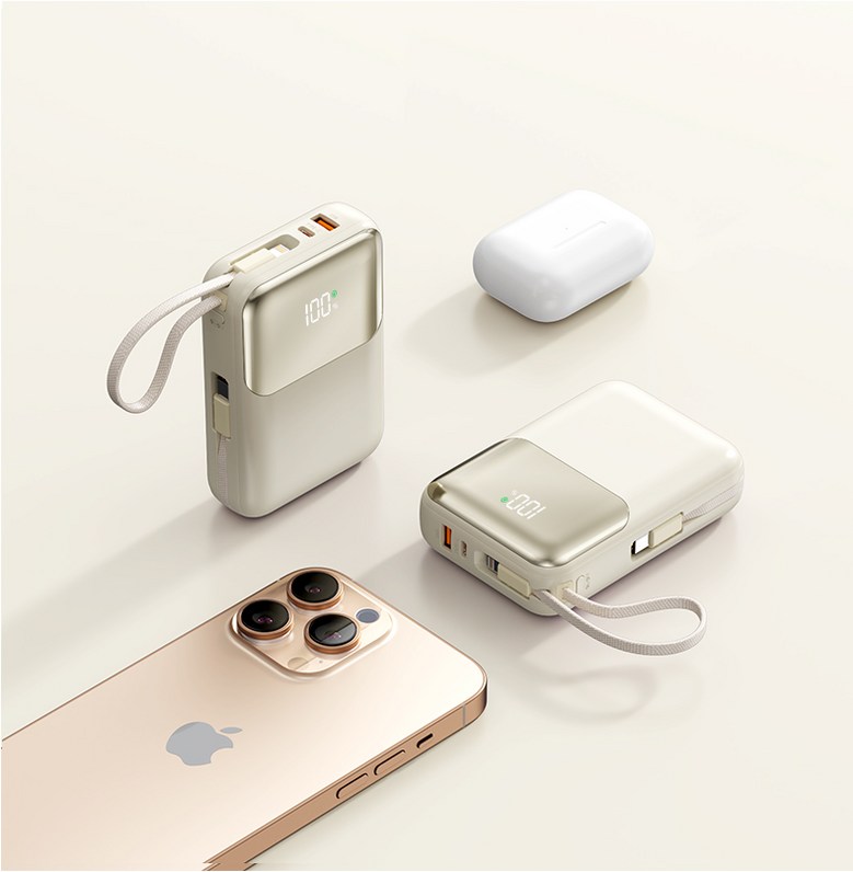 Auseuhil PD 22.5 W QC 3.0 Gosok Charging Cable Chehyeong Large Size Bojo Pear Teori 20000 mAh, Peopeul (아우스힐 PD 22.5W QC3.0 고속충전 케이블 일체형 대용량 보조배터리 20000mAh, 퍼플)