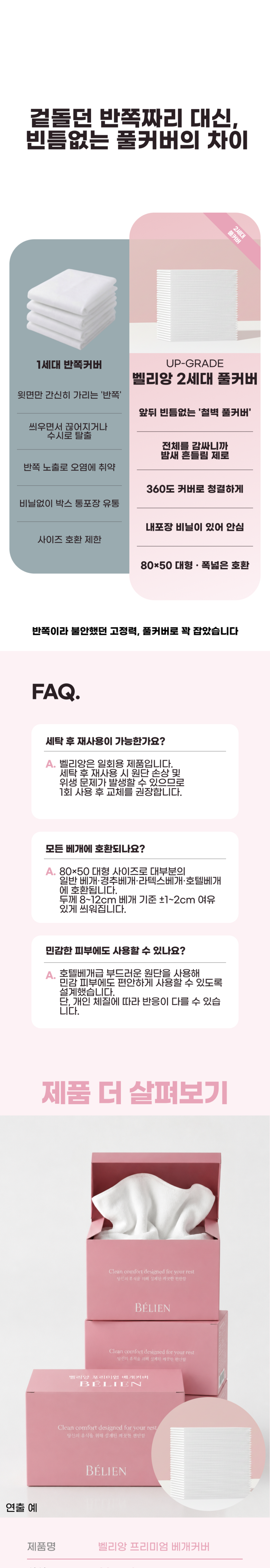 Trouble Geokjeongeops Belriang Disposable Be Pack Keobeo Pulkeobeohyeong ([트러블 걱정없는] 벨리앙 일회용 베개커버 풀커버형)