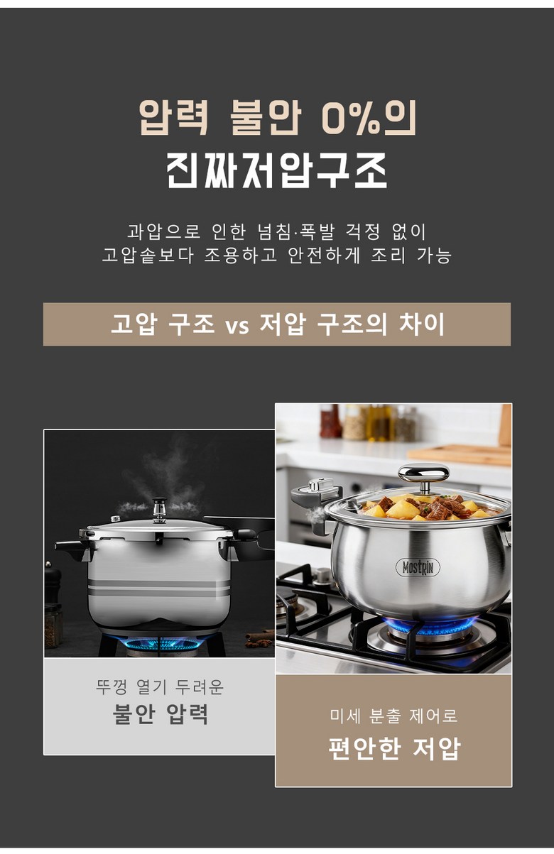 Mostrin Jingong Jeoapnaembi Apryeoksot Stainless S TS 304 Indeoksyeon Gyeomyong Jingongnaembi 7 L, 1 Pack , Silver (Mostrin 진공 저압냄비 압력솥 스텐 STS304 인덕션 겸용 진공냄비 7L, 1개, 실버)
