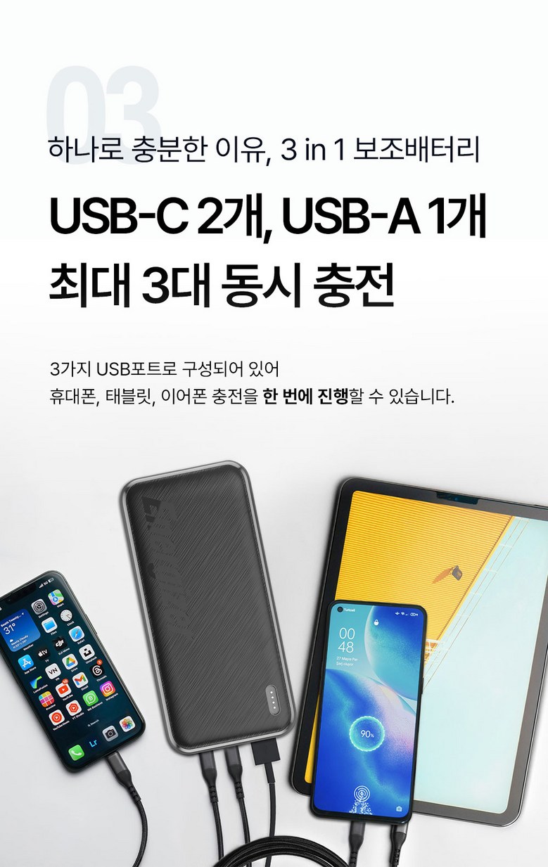 Neojajeo Gosok Charging Seulrim Bojo Pear Teori 10000 mAh PD 20 W QC 22.5 W 3 Packets Teu LED Janryangpyosi Chogyeongryang 215 g, Black , UE 10055 PQ (에너자이저 고속충전 슬림 보조배터리 10000mAh PD 20W QC 22.5W 3포트 LED잔량표시 초경량 215g, 블랙, UE10055PQ)