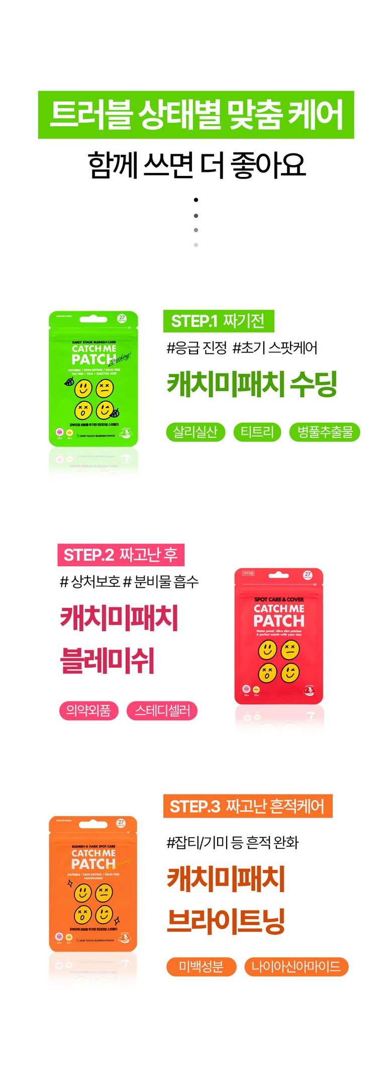 [189 Sheets ] Chogi Soothing / Soothing Acne Paechi Jaesaengtepeu Trouble Ppyoruji Spot Paechi Kaechimipaechi , 7 Pack , 27 Pack ([189매] 초기 진정/수딩 여드름패치 재생테이프 트러블 뾰루지 스팟패치 캐치미패치, 7개, 27개입)