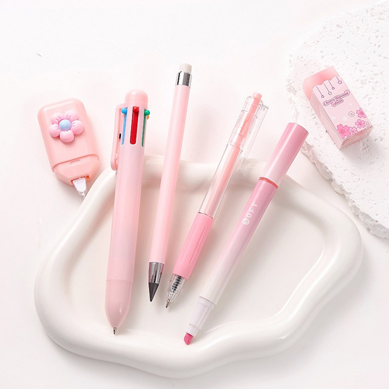 Hongeonmokyo Gwiyeoun Mungu Set Sinhakgi Joleop Danche Seonmul Hakyongpum Samuyongpum 6 Types Seonmul Set (홍언목요 귀여운 문구세트 신학기 졸업 단체 선물 학용품 사무용품 6종 선물세트)