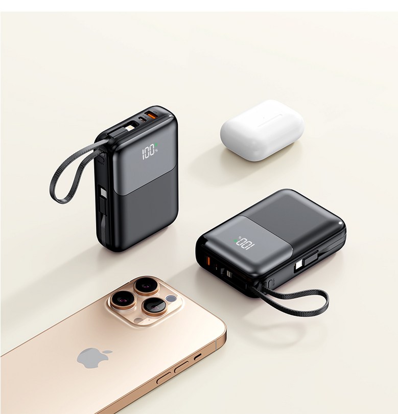 Auseuhil PD 22.5 W QC 3.0 Gosok Charging Cable Chehyeong Large Size Bojo Pear Teori 20000 mAh, Peopeul (아우스힐 PD 22.5W QC3.0 고속충전 케이블 일체형 대용량 보조배터리 20000mAh, 퍼플)