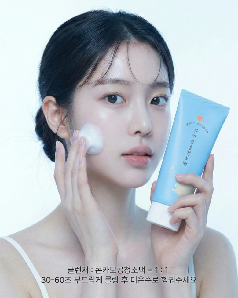 Joa Konka Pore Cheongso Pack Cleanser Seokeosseu 1 Bun Cleansing Pack , 1 Pack , 1 Pack (조아 콘카 모공청소팩 클렌저에 섞어쓰는 1분 클렌징팩, 1개, 1개입)