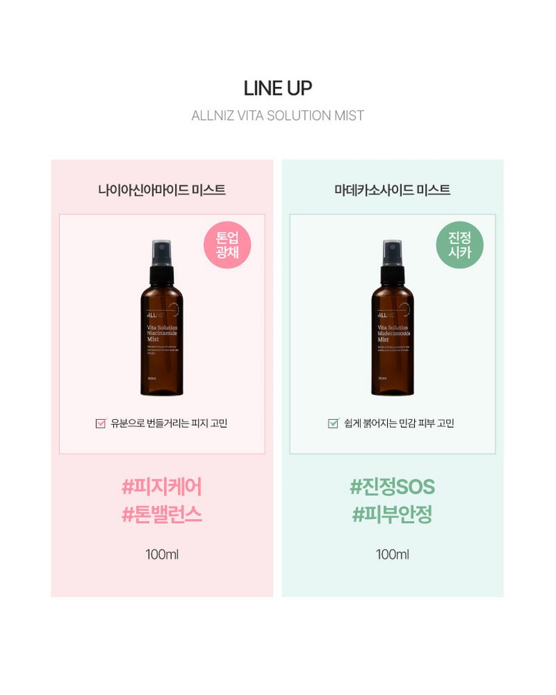Olnijeu Bita Solution Niacinamide Tone Pack Seon Gimijapti Pack Seon Brightening Mist , 1 Pack , 100 ml (올니즈 비타 솔루션 나이아신아마이드 톤개선 기미잡티개선 미백 미스트, 1개, 100ml)