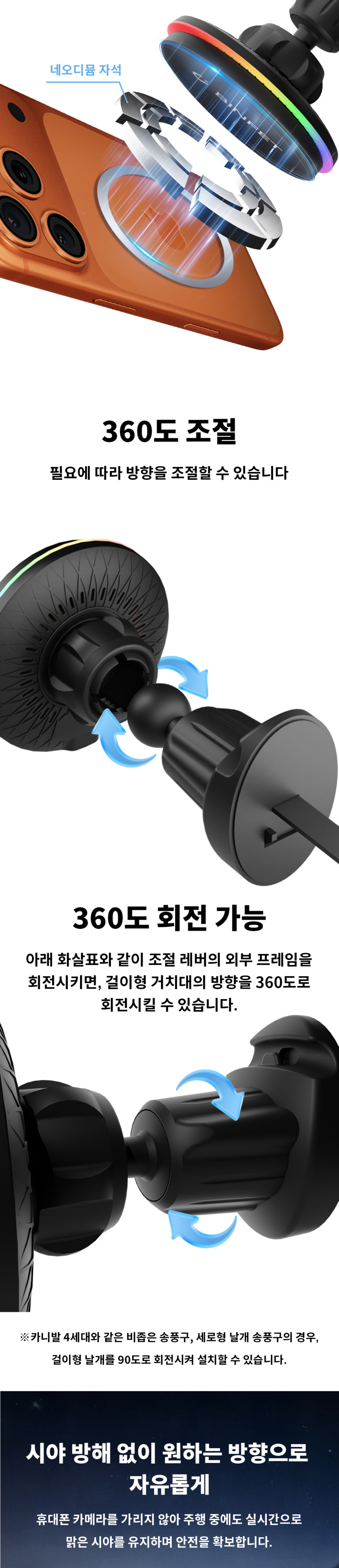 Binpet MAC Set Peu Charyangyong Hand Pon Gosok Wireless Charging Stand Apon Gaelreoksi , BLACK, BINFET (빈펫 맥세이프 차량용 핸드폰 고속 무선충전 거치대 아이폰 갤럭시, BLACK, BINFET)