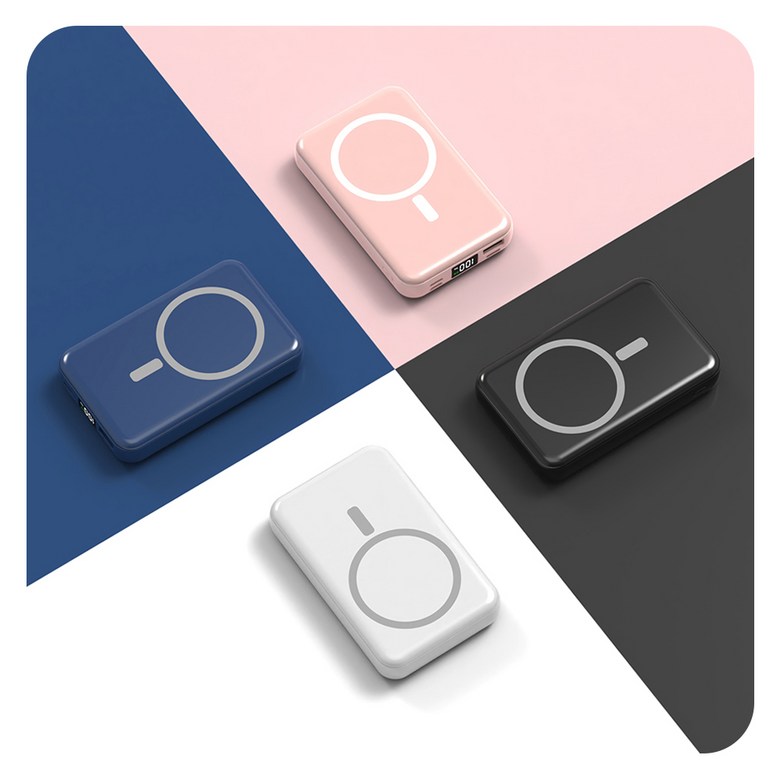 Large Size MAC Set Peu Hohwan Bojo Pear Teori 20000 mAh Wireless Charging Cable Chehyeong LCD Janryangpyosi , Black , 1 Pack (대용량 맥세이프 호환 보조배터리 20000mAh 무선충전 케이블 일체형 LCD 잔량표시, 블랙, 1개)