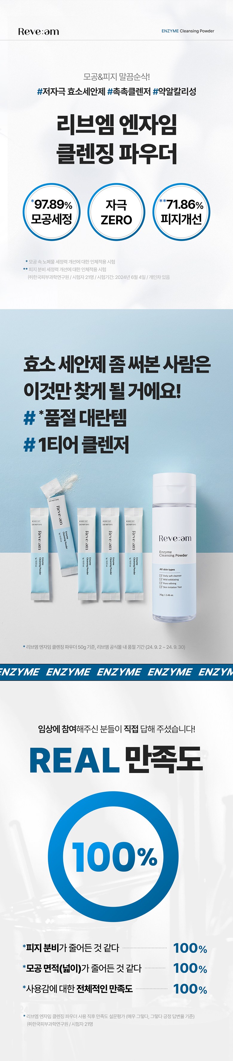 REVE:AM Enjaim Cleansing Powder 1 g x 30 Pack 354990, 1 Pack , 30 g (REVE:AM 엔자임 클렌징 파우더 1g x 30개 354990, 1개, 30g)