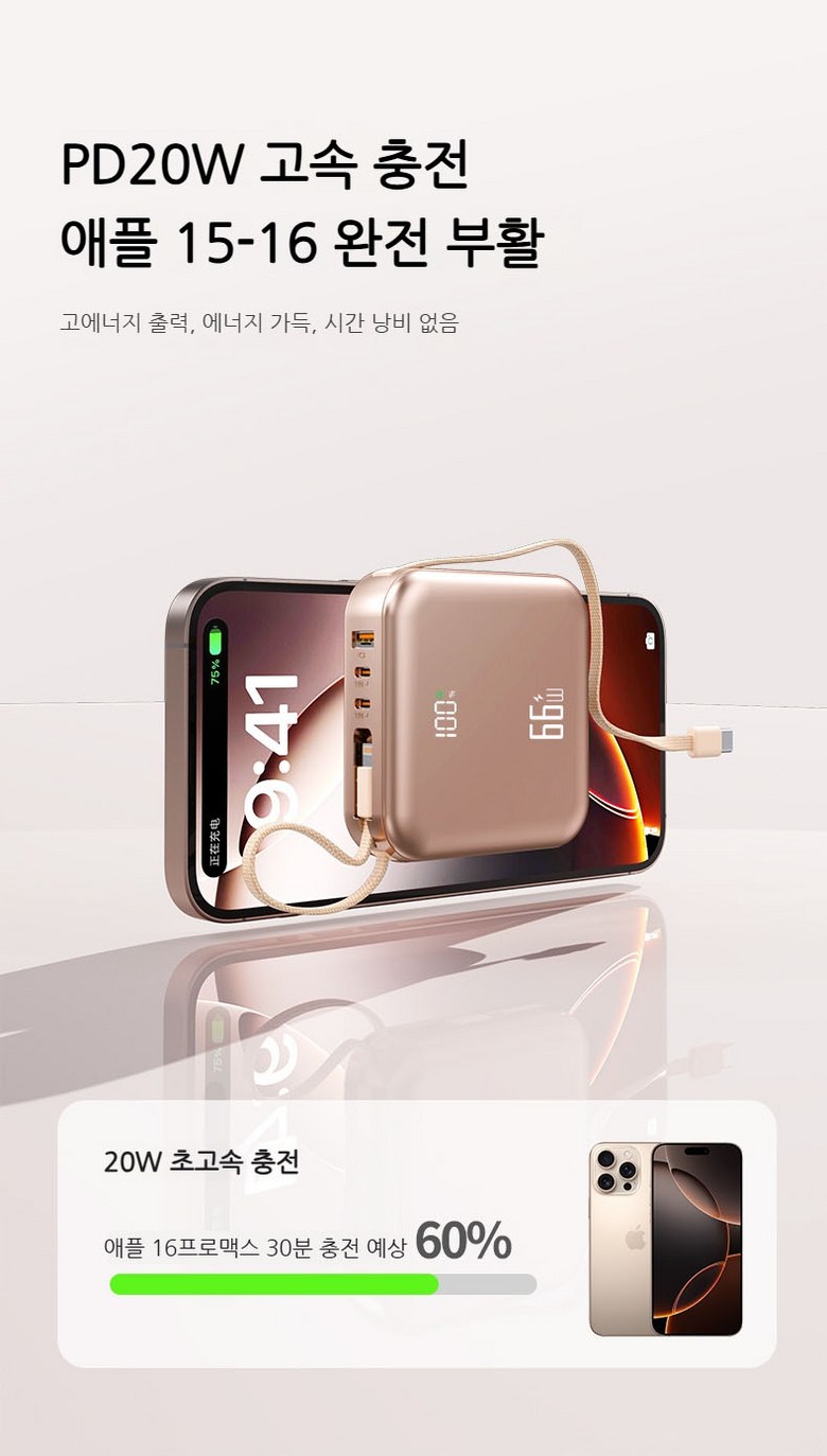 66 w Gosok Charging Bojo Pear Teori 30000 mAh Large Size Chogosok Charging Chogyeongryang Dijiteol Diseupeulre Nae Sheets Cable , Pink Saek (66w 고속충전 보조배터리 30000mAh 대용량 초고속 충전 초경량 디지털 디스플레이 내장 케이블, 핑크색)