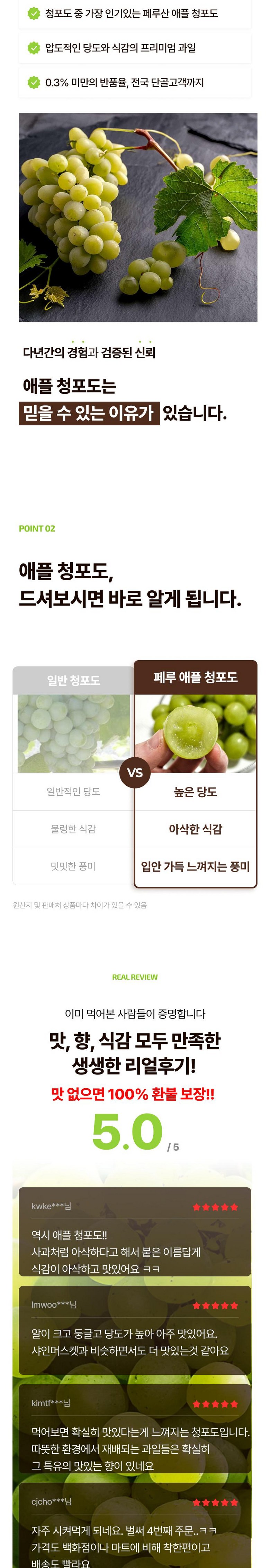 Seonbyeol High Sweetness Aepeul Cheong Grape Syainmeoseuket Ssieops Grape Sweetness Seonbyeol , 1 Pack , Aepeul Cheong Grape 500 g ([프리미엄 선별] 고당도 애플 청포도 샤인머스켓 씨없는 포도 당도선별, 1개, 애플 청포도 500g)