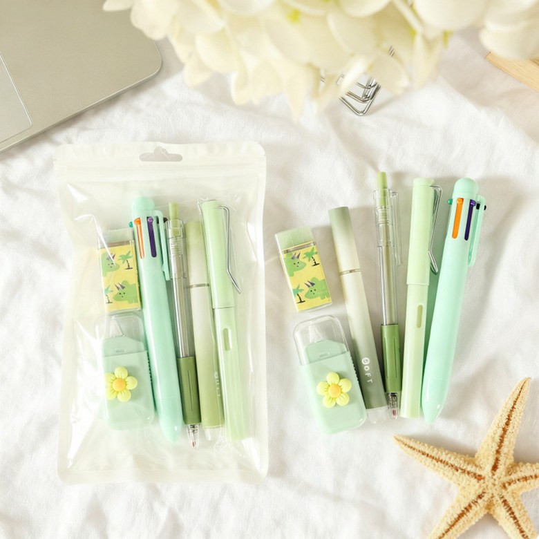 Hongeonmokyo Gwiyeoun Mungu Set Sinhakgi Joleop Danche Seonmul Hakyongpum Samuyongpum 6 Types Seonmul Set (홍언목요 귀여운 문구세트 신학기 졸업 단체 선물 학용품 사무용품 6종 선물세트)