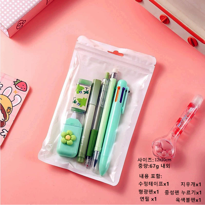 Hongeonmokyo Gwiyeoun Mungu Set Sinhakgi Joleop Danche Seonmul Hakyongpum Samuyongpum 6 Types Seonmul Set (홍언목요 귀여운 문구세트 신학기 졸업 단체 선물 학용품 사무용품 6종 선물세트)