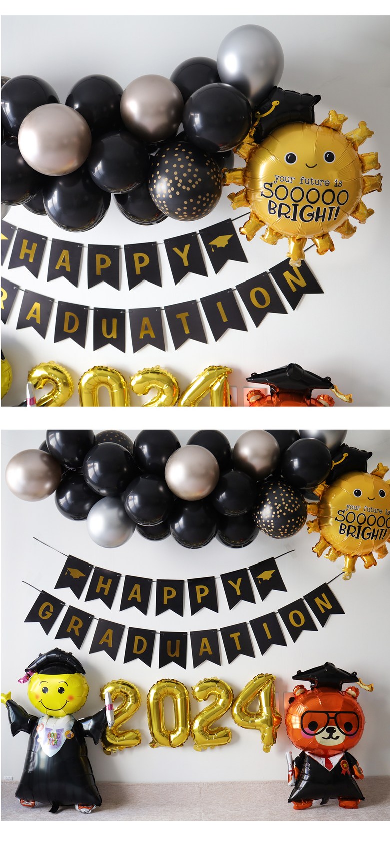 Patigutjeu Joleop Packets Tojon Kids Jip Yuchiwon Pungseon Sheets Sik Joleopsik Suryosik Patiyongpum , Sutja 3 D Gomdol Set (파티굿즈 졸업 포토존 어린이집 유치원 풍선 장식 졸업식 수료식 파티용품, 숫자3D곰돌이세트)