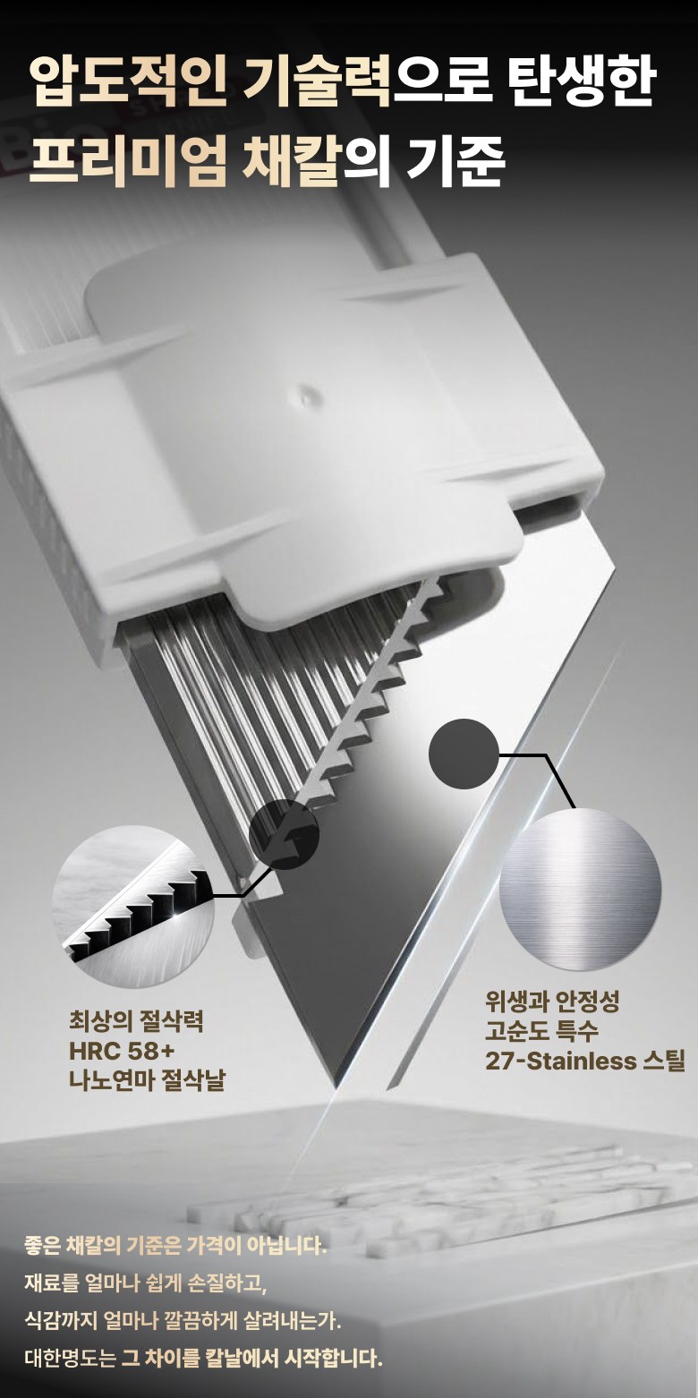 Daemyeong 4 Set Dae 3 Dan Kkejojeol Chaekal Seulraseo Manneung Gukmintem , 1 Pack , Bao White (대한명도 4세대 3단 두께조절 채칼 슬라이서 만능 국민템, 1개, 바이오화이트)