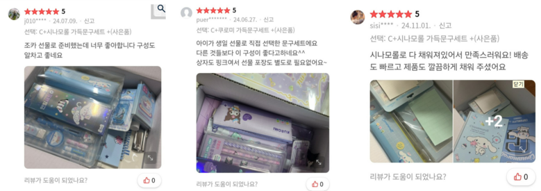 Sanrio Pungseongmungu Set Keuriseumaseu Kids Yuchiwon Chodeunghaksaeng Dancheseonmul Set (산리오 풍성문구세트 크리스마스 어린이 유치원 초등학생 단체선물세트)